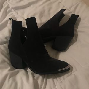 Black cut out ankle boots